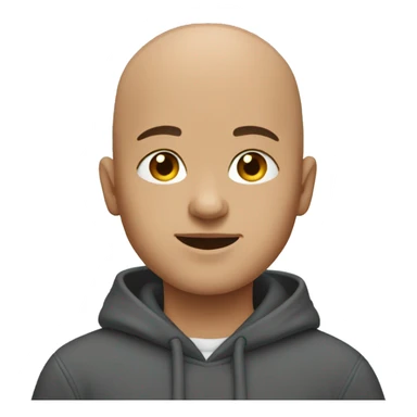 bald boy with dark grey hoodie sticker