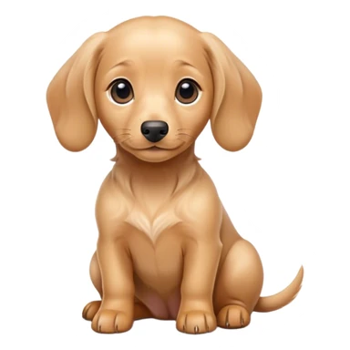 kawaii disney blonde silky daschund puppy sitting happily sticker