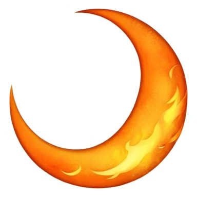 Crescent moon on fire sticker