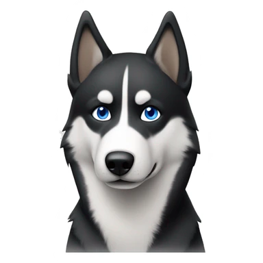 Black and white huskey with one blue eye and one brown eye sticker
