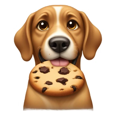 Dog eating chocolate chip cookies  sticker