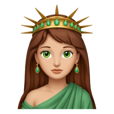 Lady Liberty with green eyes, brown hair sticker