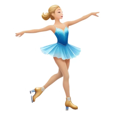 An icon featuring a shimmering rink, colorful spotlights, snowflakes gently falling from the sky, and an audience in the stands, with a snowy landscape visible through large windows with a graceful figure skater performing a spin on a sparkling ice rink. Transparent background. sticker