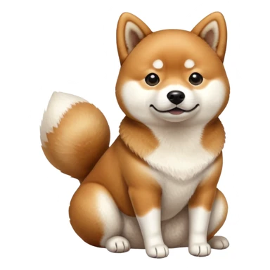 A Shiba Inu sitting on the poop sticker