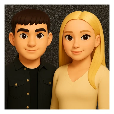 Keep the image unchanged except slightly spread the people apart from each other. Preserve the original style and background as is. sticker