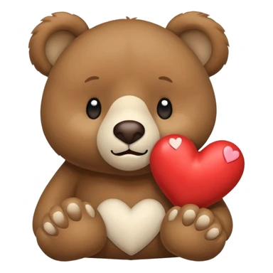 un oso sosteniendo un corazón blanco sticker