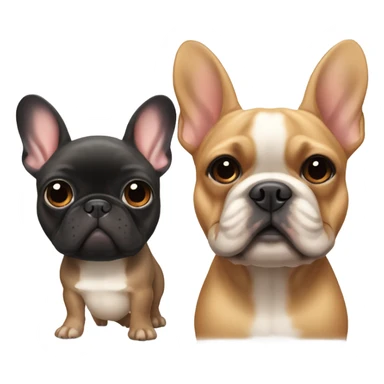 Black and Tan and fawn French bulldogs  sticker