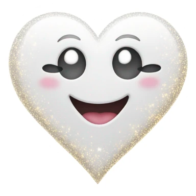 Heart White with Sparkles  sticker