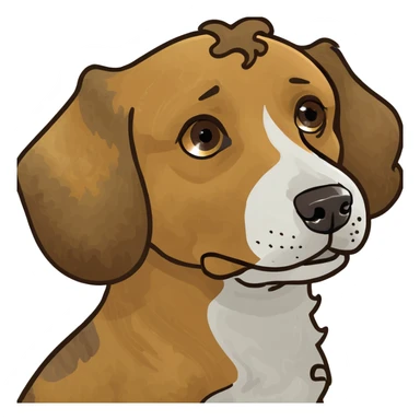 Brown curly dog sticker
