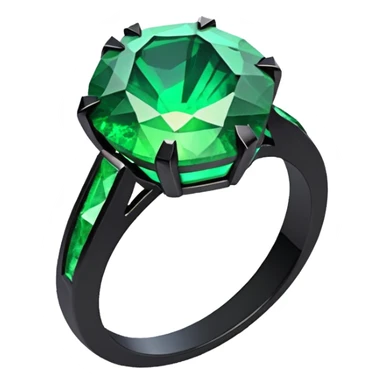 low poly cursed green emerald ring sticker