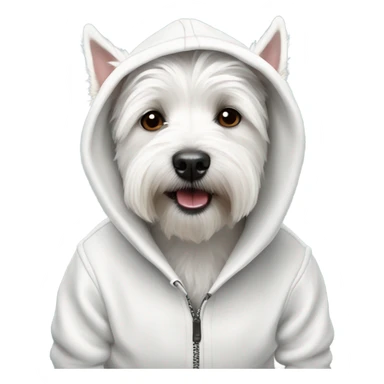White westie dog in hoody  sticker