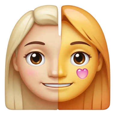 A face split diagonally: one half smiling, the other half with a tear. Soft gradient colors to show transition between emotions. Slight sparkle accent to suggest depth and nuance. sticker