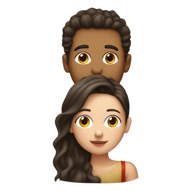 Blind boy kissing brunette sticker