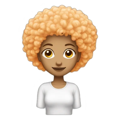 Light skin girl afro orange whit thumb up sticker