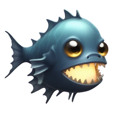 Anglerfish with glowing lure, sharp teeth, and big eyes. sticker