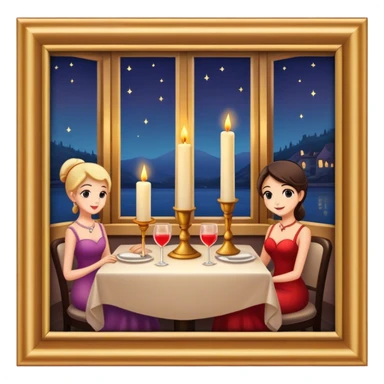 Elegant romantic candlelit restaurant, exterior view  sticker