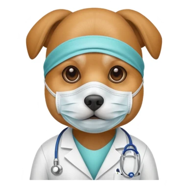 doctor dog Wearing Medical Mask sticker