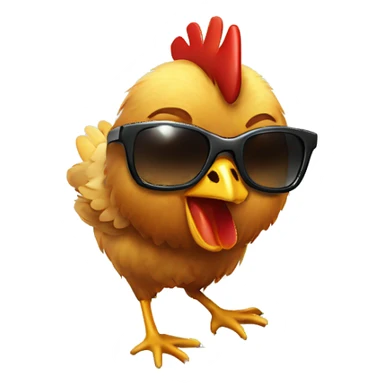 A chicken wearing sunglasses while falling sticker
