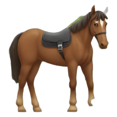 Horse stuck on a balcony with a text that says Juan over the horse sticker