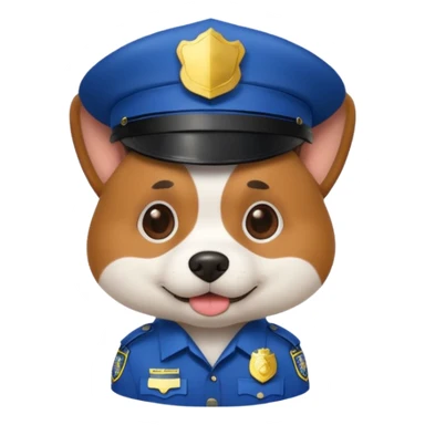 Perro con sombrero de policía  sticker