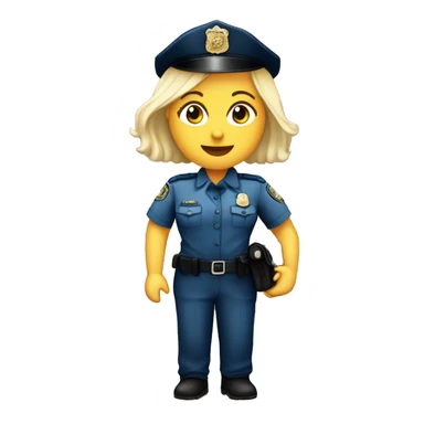 Mujer tés blanca rubia policía de Colombia saludando con la mano y uniforme con kepiz  sticker