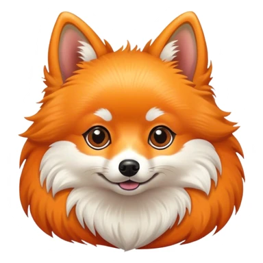 Create me a dog a Pomeranian fox as an orange breed sticker