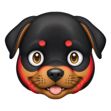 Crie um emoji de um cachorro rottweiler preto sticker