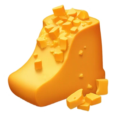 A lot of cheddar cheese being kicked in with a boot ￼ sticker
