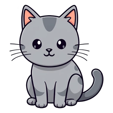 Grey cat is study sticker