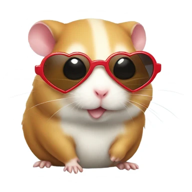  hamster with heart sunglasses and poop emoji sticker