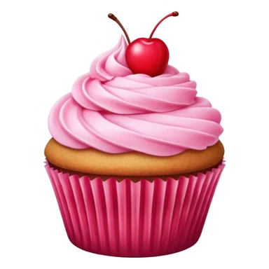 cupcake with pink icing and cherry on top sticker