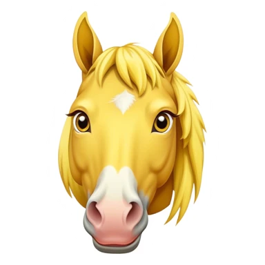 A mature all-yellow horse with its face facing the screen sticker