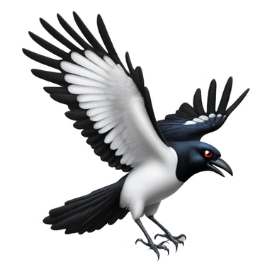 Angry Australian magpie swooping [birds eye view] sticker