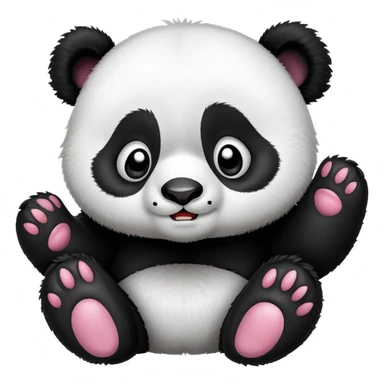 cute panda with grimacing face and paws on cheeks sticker