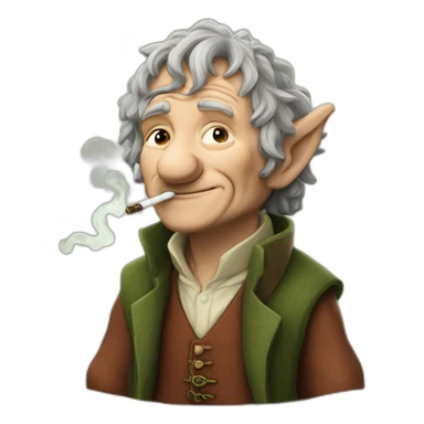 Bilbo the hobbit smoking cannabis sticker