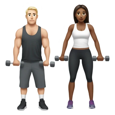 A husband and a wife it’s white skintraining in gym together sticker