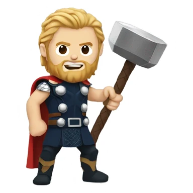 Thor with his hammer sticker