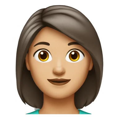 Femme 50 ans yeux noirs brune cheveux mi-Long sticker