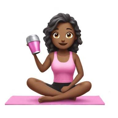 selfcare era girl meditating pilates cute pink calm in hawaii at the beach stanley cup  sticker