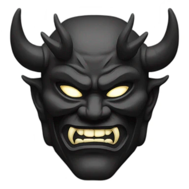 oni mask, black, very detailed  sticker