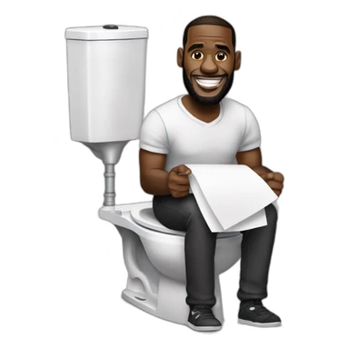 Lebron James faisant un pouce avec un rouleau de papier toilettes sticker