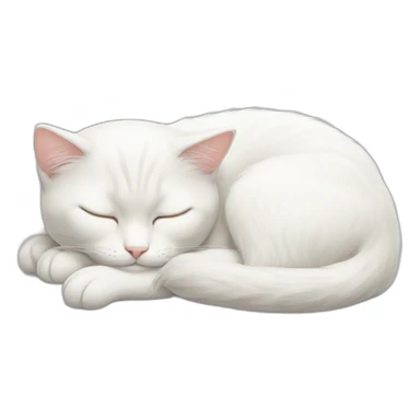 white cat sleeping sticker
