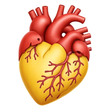 heart animal organ, yellow sticker