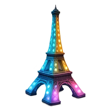 Eiffel tower inflated lights sticker