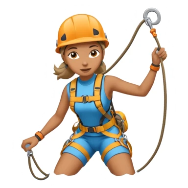 Woman rappelling waterfall sticker