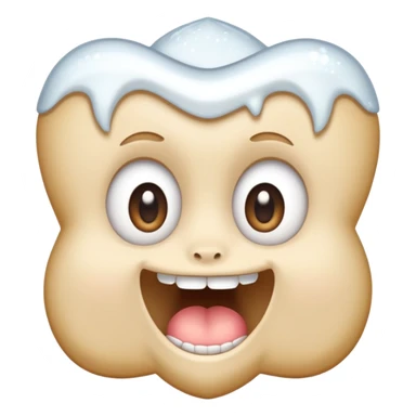 white tooth with a super cute face, big sparkling eyes, small mouth sticker