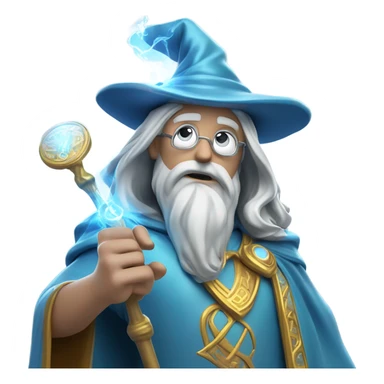 blueish platinum coin with a wizard on it sticker