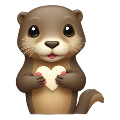 Loutre avec un coeur dans la main sticker
