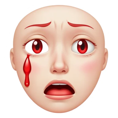 Face crying a red tear sticker