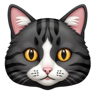 Black striped cat white nose sticker